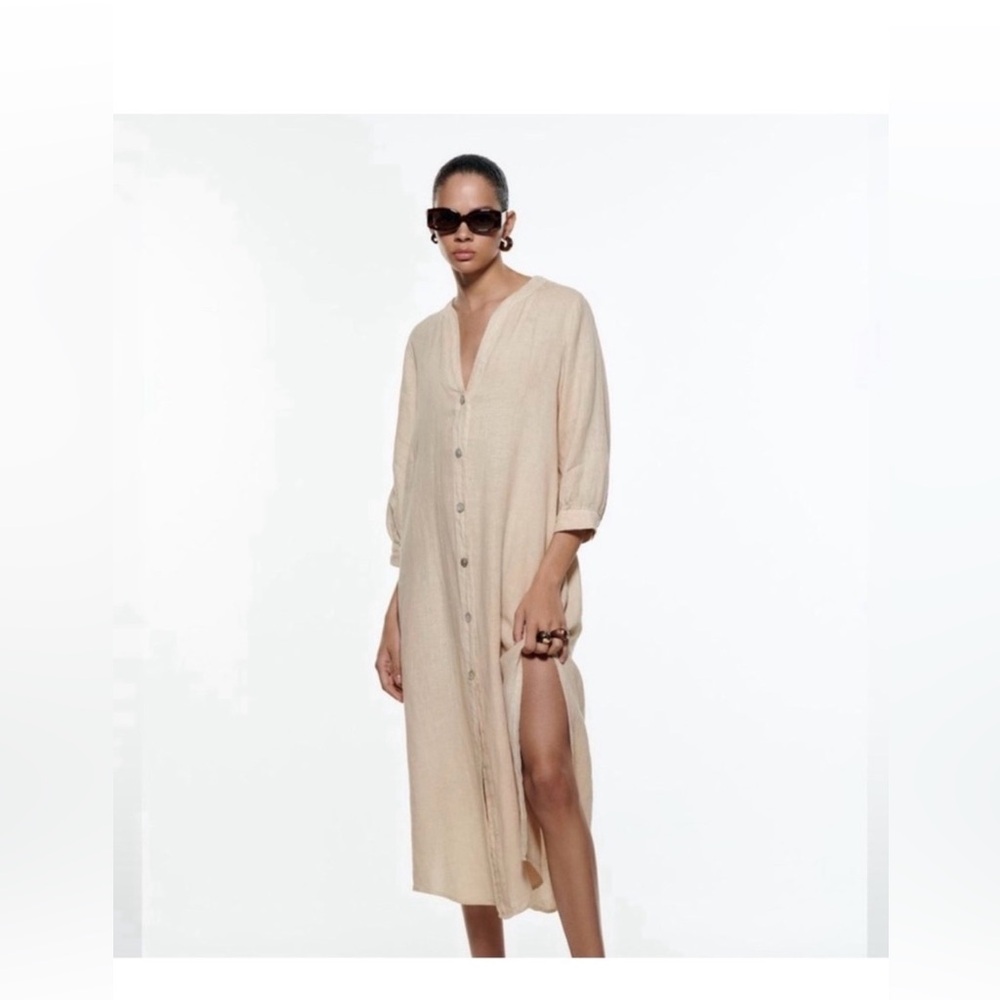 Zara Beige Midi Dress